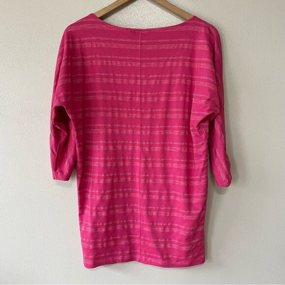 Athleta Pink Shimmer Stripe Dory Dolman Tunic Top - Size: Small - Picture 2 of 6